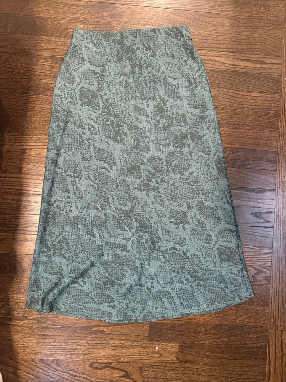 a new day Sage Green Animal-Print Midi Skirt